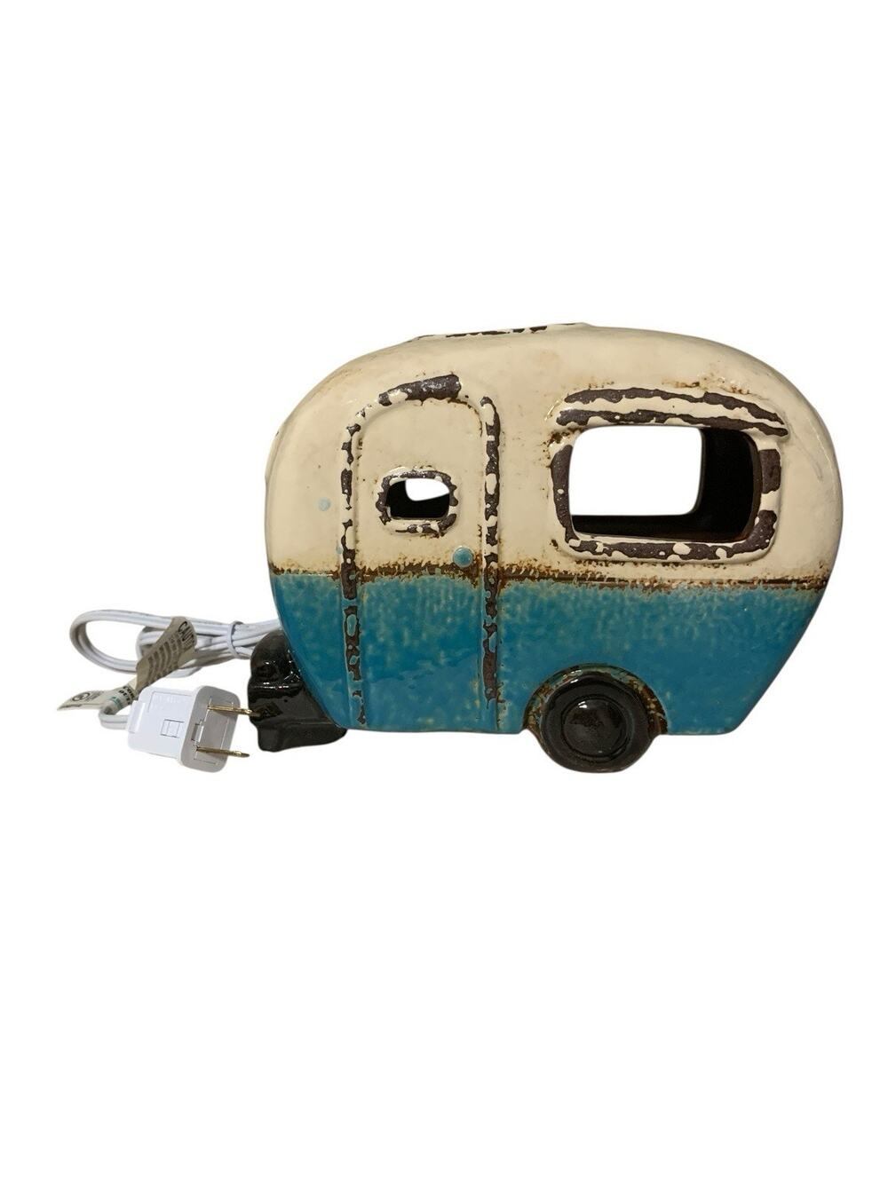 Ceramic Camper Trailer Rv Night Light 7 1/2 inch Long Lamp